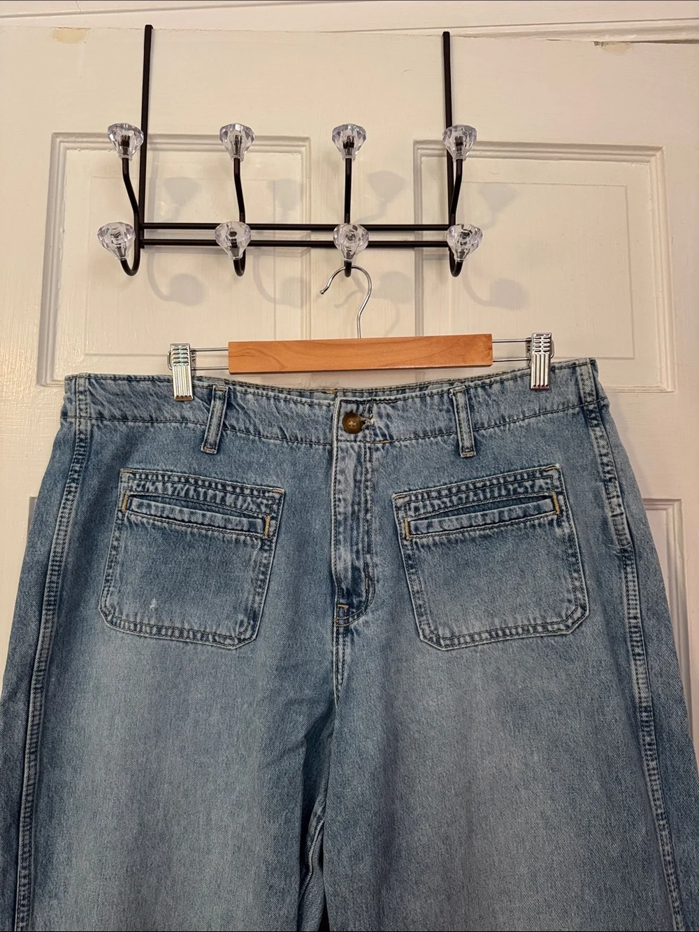 Old Navy High Rise Baggy Wide Leg Drapey Denim Jean Women's 16 P
